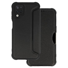 Заредете изображение във визуализатора на галерията – Razor Carbon Book Case for Samsung Galaxy A12 black
