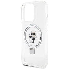 Заредете изображение във визуализатора на галерията – Karl Lagerfeld Ring Stand Karl&amp;Choupette MagSafe case for iPhone 13 Pro / 13 - white
