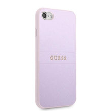 Заредете изображение във визуализатора на галерията – Guess GUHCI8PSASBPU iPhone 7/8 / SE 2020 / SE 2022 hardcase purple/purple Saffiano Hot Stamp &amp; Metal Logo
