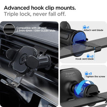 Заредете изображение във визуализатора на галерията – Spigen UTS12 ONETAP UNIVERSAL VENT CAR MOUNT BLACK
