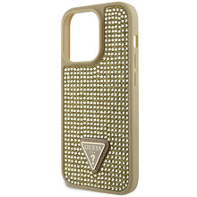Заредете изображение във визуализатора на галерията – Original Case GUESS Rhinestone Triangle hardcase GUHCP14XHDGTPD for Iphone 14 Pro gold

