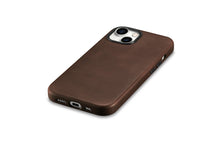 Заредете изображение във визуализатора на галерията – MagSafe-compatible leather case for iPhone 15 iCarer Oil Wax Premium Leather - brown
