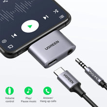 Заредете изображение във визуализатора на галерията – Ugreen CM231 USB-C mini jack 3.5 mm audio adapter - gray
