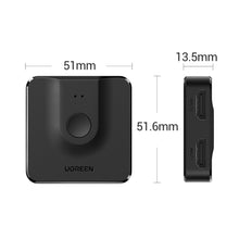 Заредете изображение във визуализатора на галерията – Ugreen switch HDMI splitter switch - 2x HDMI 4K 60Hz black (CM217)
