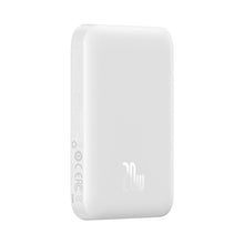 Заредете изображение във визуализатора на галерията – Baseus Magnetic power bank with inductive charging MagSafe 15W / PD fast charging 20W 6000mAh white (Overseas Edition) + Xiaobai Series cable USB-C - USB-C 60W 3A 0.5m white
