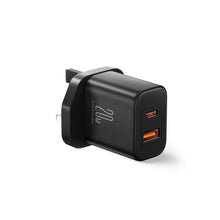 Заредете изображение във визуализатора на галерията – UK Joyrooom FlashSeries JR-TCF05 20W USB-A USB-C Charger - Black
