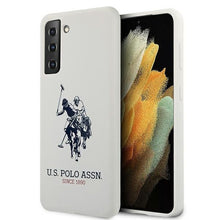 Заредете изображение във визуализатора на галерията – Original faceplate case US POLO USHCS21SSLHRWH for SAMSUNG S21 (Silicone Logo / white)
