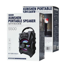 Заредете изображение във визуализатора на галерията – Proda Xunshen Portable Wireless Bluetooth Speaker FM Radio + Micro SD / USB / AUX Card Reader Black (PD-S500 black) - TopMag
