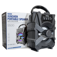 Заредете изображение във визуализатора на галерията – Proda Xunshen Portable Wireless Bluetooth Speaker FM Radio + Micro SD / USB / AUX Card Reader Black (PD-S500 black) - TopMag
