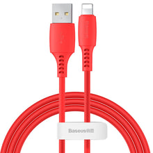Заредете изображение във визуализатора на галерията – Baseus Colorful cable USB / Lightning 2.4A 1.2m red (CALDC-09) - TopMag
