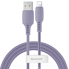 Заредете изображение във визуализатора на галерията – Baseus Colorful cable USB / Lightning 2.4A 1.2m violet (CALDC-05) - TopMag
