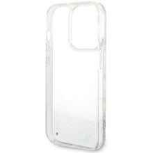 Заредете изображение във визуализатора на галерията – Original Case GUESS Liquid Glitter Marble GUHCP14LLCSGSGH for Iphone 14 Pro white
