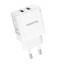 Заредете изображение във визуализатора на галерията – Borofone Wall charger BN15 Strong - 2xUSB - 2,1A white
