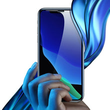 Заредете изображение във визуализатора на галерията – Baseus 2x full screen glass with 0.3mm Full Screen frame 9H iPhone 11 / iPhone XR + black positioner (SGAPIPH61-WD01) - TopMag
