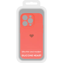 Заредете изображение във визуализатора на галерията – Vennus Silicone Heart Case for Iphone 14 Pro design 1 coral
