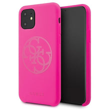 Заредете изображение във визуализатора на галерията – Guess GUHCN65LS4GFU iPhone 11 Pro Max fuksja/fuchsia hard case Silicone 4G Tone On Tone - TopMag

