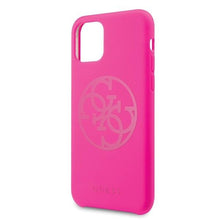 Заредете изображение във визуализатора на галерията – Guess GUHCN65LS4GFU iPhone 11 Pro Max fuksja/fuchsia hard case Silicone 4G Tone On Tone - TopMag
