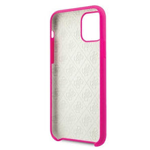 Заредете изображение във визуализатора на галерията – Guess GUHCN65LS4GFU iPhone 11 Pro Max fuksja/fuchsia hard case Silicone 4G Tone On Tone - TopMag
