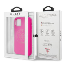 Заредете изображение във визуализатора на галерията – Guess GUHCN65LS4GFU iPhone 11 Pro Max fuksja/fuchsia hard case Silicone 4G Tone On Tone - TopMag
