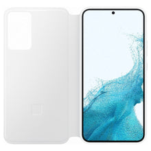 Заредете изображение във визуализатора на галерията – Samsung Smart Clear View Standing Cover Case Antibacterial Smart Flip Case Samsung Galaxy S22 + (S22 Plus) White (EF-ZS906CWEGEE)
