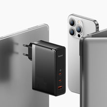 Заредете изображение във визуализатора на галерията – Baseus GaN5 Pro fast charger 2xUSB-C + USB 140W EU white (CCGP100202)
