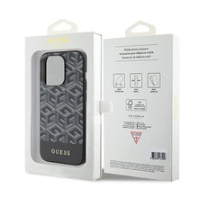 Заредете изображение във визуализатора на галерията – Original faceplate case GUESS GUHMP15LHGCFSEK for iPhone 15 PRO (Magsafe GCUBE Stripes / black)
