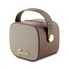 Заредете изображение във визуализатора на галерията – Guess Bluetooth speaker GUWSB2P4SMW Speaker mini brown/bown 4G Leather Script Logo with Strap
