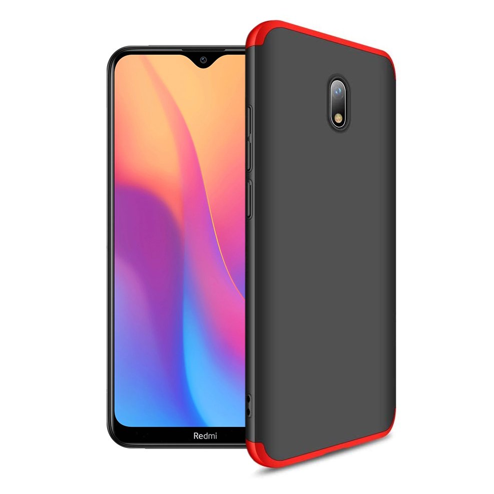 GKK 360 Protection Case Front and Back Case Full Body Cover Xiaomi Redmi 8A black-red - TopMag