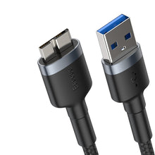 Заредете изображение във визуализатора на галерията – Baseus Cafule durable nylon cable USB 3.0 / micro USB SuperSpeed 2 A 1 m gray cable (CADKLF-D0G) - TopMag
