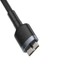 Заредете изображение във визуализатора на галерията – Baseus Cafule durable nylon cable USB 3.0 / micro USB SuperSpeed 2 A 1 m gray cable (CADKLF-D0G) - TopMag
