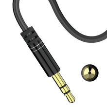 Заредете изображение във визуализатора на галерията – Dudao angled cable AUX mini jack 3.5mm cable 1m black (L11 black) - TopMag
