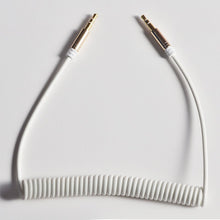 Заредете изображение във визуализатора на галерията – Dudao long stretchable cable AUX mini jack 3.5mm spring ~ 150cm black (L12 black) - TopMag

