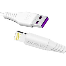 Заредете изображение във визуализатора на галерията – Dudao cable USB / Lightning 5A cable 1m white (L2L 1m white) - TopMag
