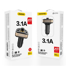 Заредете изображение във визуализатора на галерията – Dudao FM Transmitter Bluetooth car charger MP3 3.1 A 2x USB black (R2Pro black) - TopMag
