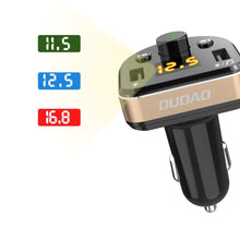 Заредете изображение във визуализатора на галерията – Dudao FM Transmitter Bluetooth car charger MP3 3.1 A 2x USB black (R2Pro black) - TopMag
