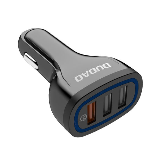 Dudao Car Charger Quick Charge Quick Charge 3.0 QC3.0 2.4A 18W 3x USB Black (R7S black) - TopMag