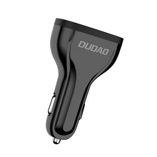 Заредете изображение във визуализатора на галерията – Dudao Car Charger Quick Charge Quick Charge 3.0 QC3.0 2.4A 18W 3x USB Black (R7S black) - TopMag

