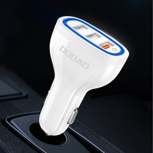 Заредете изображение във визуализатора на галерията – Dudao Car Charger Quick Charge Quick Charge 3.0 QC3.0 2.4A 18W 3x USB Black (R7S black) - TopMag
