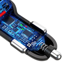 Заредете изображение във визуализатора на галерията – Dudao Car Charger Quick Charge Quick Charge 3.0 QC3.0 2.4A 18W 3x USB Black (R7S black) - TopMag
