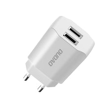 Заредете изображение във визуализатора на галерията – Dudao EU wall charger 2x USB 5V / 2.4A white (A2EU white) - TopMag
