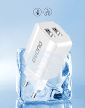 Заредете изображение във визуализатора на галерията – Dudao EU wall charger 2x USB 5V / 2.4A + micro USB cable white (A2EU + Micro white) - TopMag
