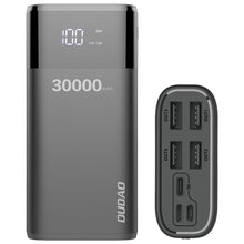 Заредете изображение във визуализатора на галерията – Dudao powerbank 4x USB 30000mAh with LCD 3A display black (K8Max black) - TopMag
