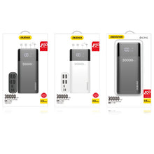 Заредете изображение във визуализатора на галерията – Dudao powerbank 4x USB 30000mAh with LCD 3A display black (K8Max black) - TopMag
