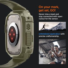 Заредете изображение във визуализатора на галерията – Futerał SPIGEN Rugged Armor ”PRO” do Apple Watch ULTRA (49 MM) vintage khaki
