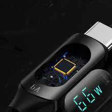 Заредете изображение във визуализатора на галерията – Wozinsky WUACC1 USB A - USB C Cable with Display 66W 6A 1m - Black
