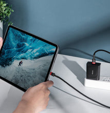 Заредете изображение във визуализатора на галерията – Baseus Cafule nylon cable USB Type C Power Delivery 2.0 100W 20V 5A 2m gray (CATKLF-ALG1) - TopMag
