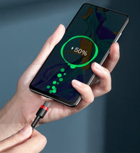 Заредете изображение във визуализатора на галерията – Baseus Cafule nylon cable USB Type C Power Delivery 2.0 100W 20V 5A 2m gray (CATKLF-ALG1) - TopMag
