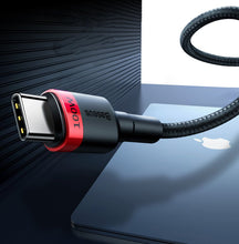 Заредете изображение във визуализатора на галерията – Baseus Cafule nylon cable USB Type C Power Delivery 2.0 100W 20V 5A 2m gray (CATKLF-ALG1) - TopMag
