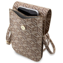Заредете изображение във визуализатора на галерията – Original GUESS Handbag GCube Stripe GUWBHGCFSEW brown
