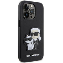 Заредете изображение във визуализатора на галерията – Karl Lagerfeld KLHCP14XSANKCPK iPhone 14 Pro Max 6.7" hardcase black/black Saffiano Karl &amp; Choupette
